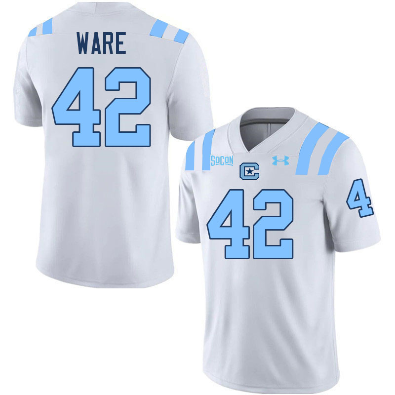 The Citadel Bulldogs #42 Darryle Ware College Football Jerseys,Uniforms-White